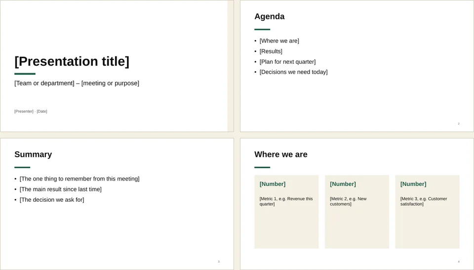 Preview of the business presentation template